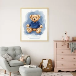 queence Bild mit Rahmen »Vintage Polo Teddy Bär in Poloshirt« Bär | Bären | Fashion | Figuren | Mode | Modebilder HD Premium Poster-Druck inkl. Echtholzrahmen in beige