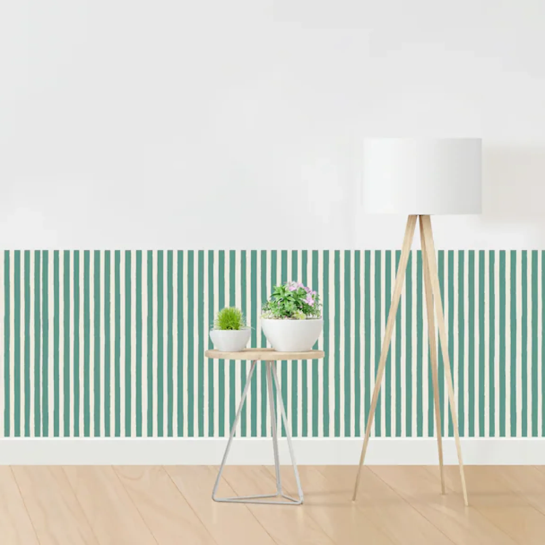 queence Bordüre »Wandbordüre Dunkelgrün 250x90cm« Nadelstreifen | Streifen | bedruckt | gestreift | mehrfarbig | natürlich | seidenmatt glatt Wandpaneele, selbstklebend, Tapete, Sticker, gestreifte Wandtattoos