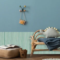 queence Bordüre »Wandbordüre Dunkelgrün 250x90cm« Nadelstreifen | Streifen | bedruckt | gestreift | mehrfarbig | natürlich | seidenmatt glatt Wandpaneele, selbstklebend, Tapete, Sticker, gestreifte Wandtattoos