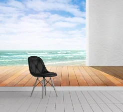 queence Fototapete »3D Optik am Meer« Meer | Motiv | bedruckt | realistisch glatt Wandpaneele, selbstklebend, Tapete, Sticker, Wanddeko, XXL-Fotomotiv