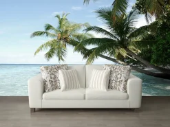 queence Fototapete »Palmen am Meer« Meer | Motiv | Strand | bedruckt | natürlich | realistisch glatt Wandpaneele, selbstklebend, Tapete, Sticker, Wanddeko, XXL-Fotomotiv