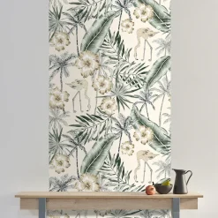 queence Fototapete »Stechpalmen mit Blüten« Motiv | bedruckt glatt Wandpaneele, selbstklebend, Tapete, Sticker, Wanddeko, XXL-Fotomotiv