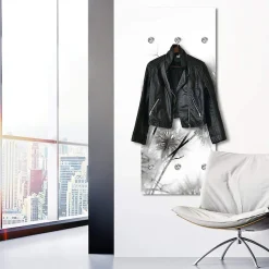 queence Garderobenleiste »Alamea« Pusteblume, schwarz, weiß, Garderobe