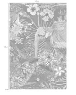 queence Garderobenleiste »Dschungel« mit 6 Haken, 80 x 120 cm
