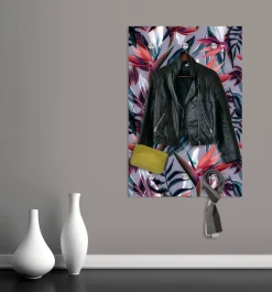 queence Garderobenleiste »Pflanzen« mit 6 Haken, 80 x 120 cm
