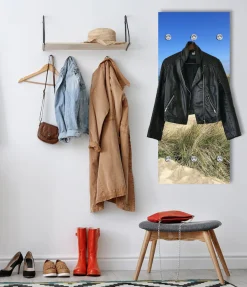 queence Garderobenpaneel »Wandgarderobe mit Motiv Foto Dünen und Gräser inkl. Edelstahlhaken« 1 Stk. tlg. HD Premium Druck auf Acrylglas