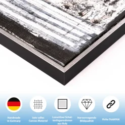 queence Leinwandbild »Abstrakt Beige und Gold« Abstrakt | Abstrakte | Kunst | Modern mit einem Schattenfugenrahmen veredelt