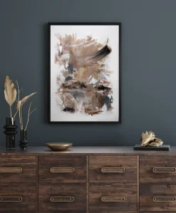 queence Leinwandbild »Abstrakt Braund und Grau« Abstrakt | Abstrakte | Kunst | Modern mit einem Schattenfugenrahmen veredelt