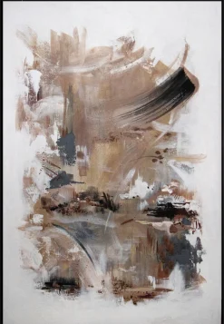 queence Leinwandbild »Abstrakt Braund und Grau« Abstrakt | Abstrakte | Kunst | Modern mit einem Schattenfugenrahmen veredelt