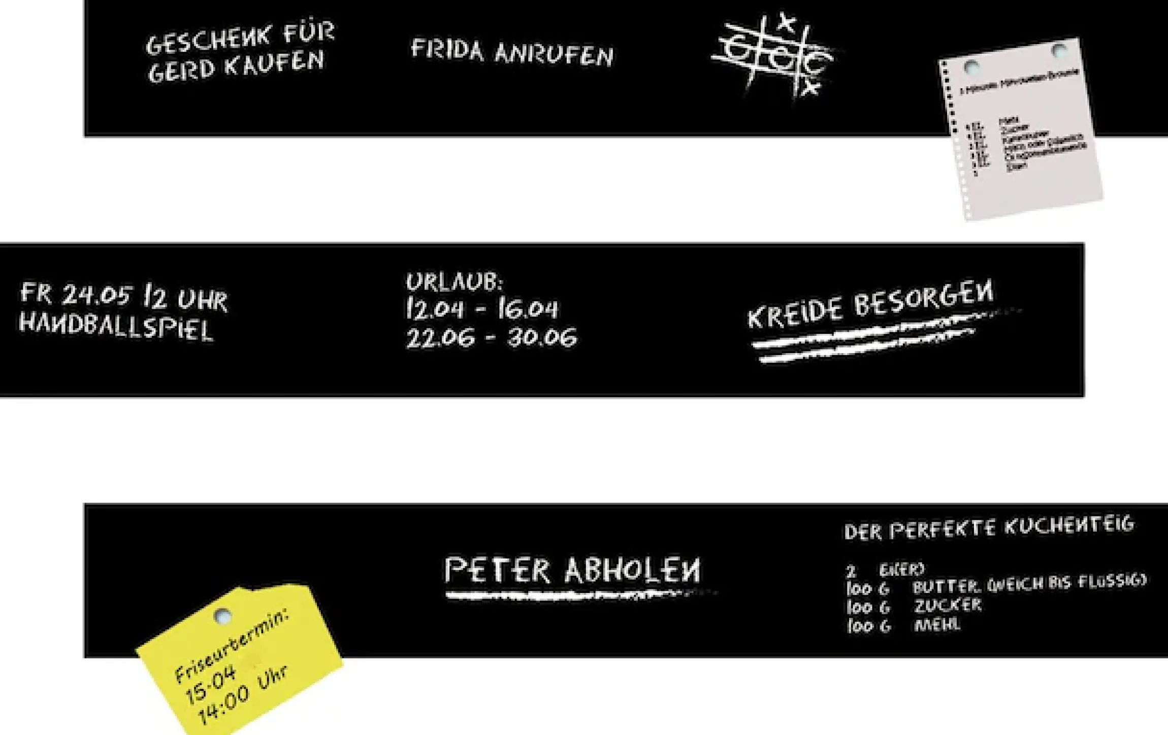 queence Tafelfolie »Magnetisches Memo-Board« magnetische Tafelfolie, Tafel, selbstklebend, 3er Set