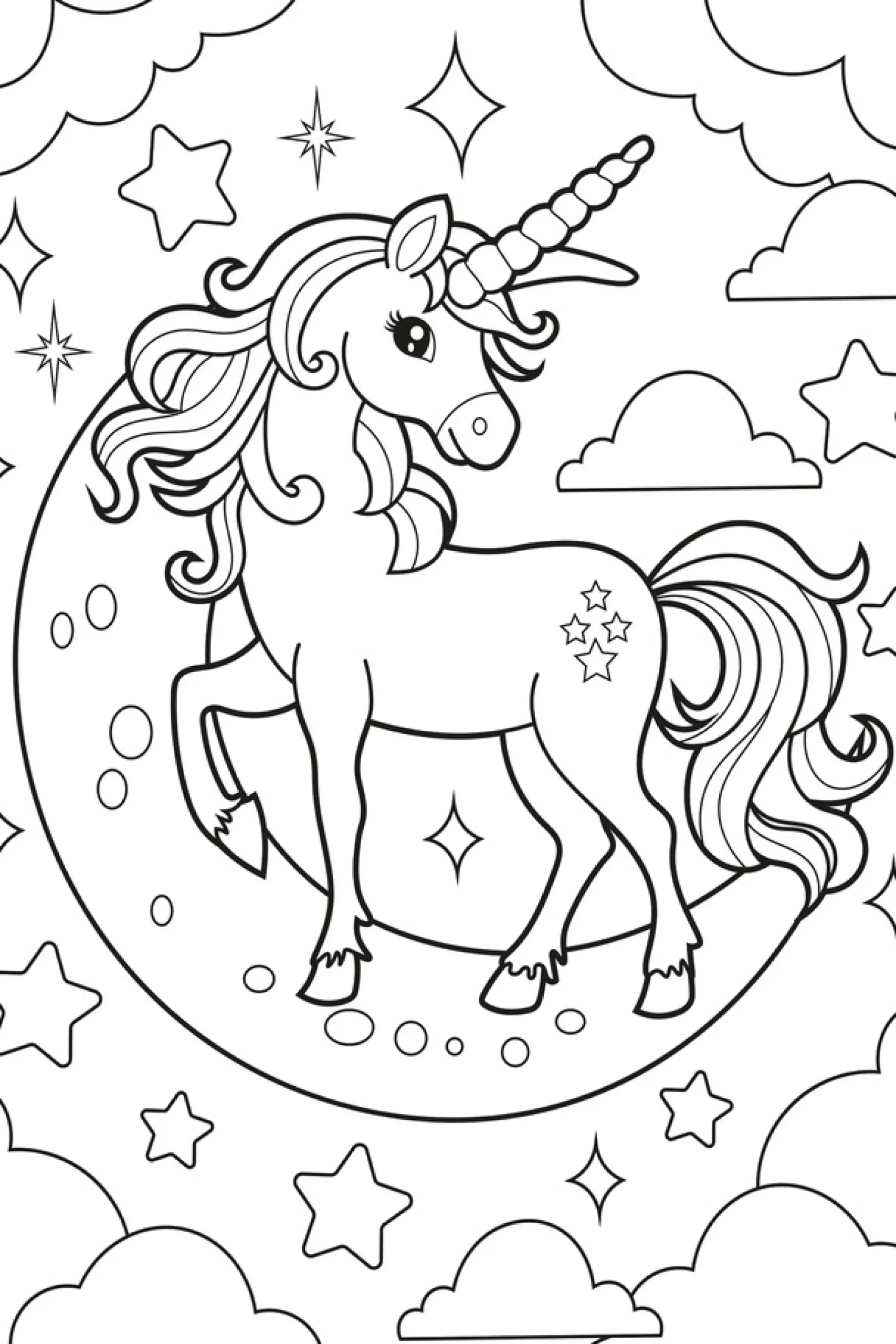 queence Wandsticker »Einhorn am Himmel« DIY-Wandsticker zum Bemalen