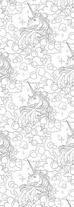 queence Wandsticker »Einhörner in den Wolken« DIY-Wandsticker zum Bemalen