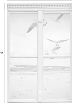 queence Wandsticker »Möwen am Strand« Wandsticker, Wandbild, selbstklebend, 3D, Fenster