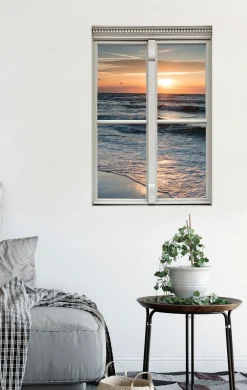 queence Wandsticker »Sonnenuntergang« Wandsticker, Wandbild, selbstklebend, 3D, Fenster