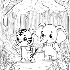 queence Wandsticker »Tiger und Elefant« DIY-Wandsticker zum Bemalen