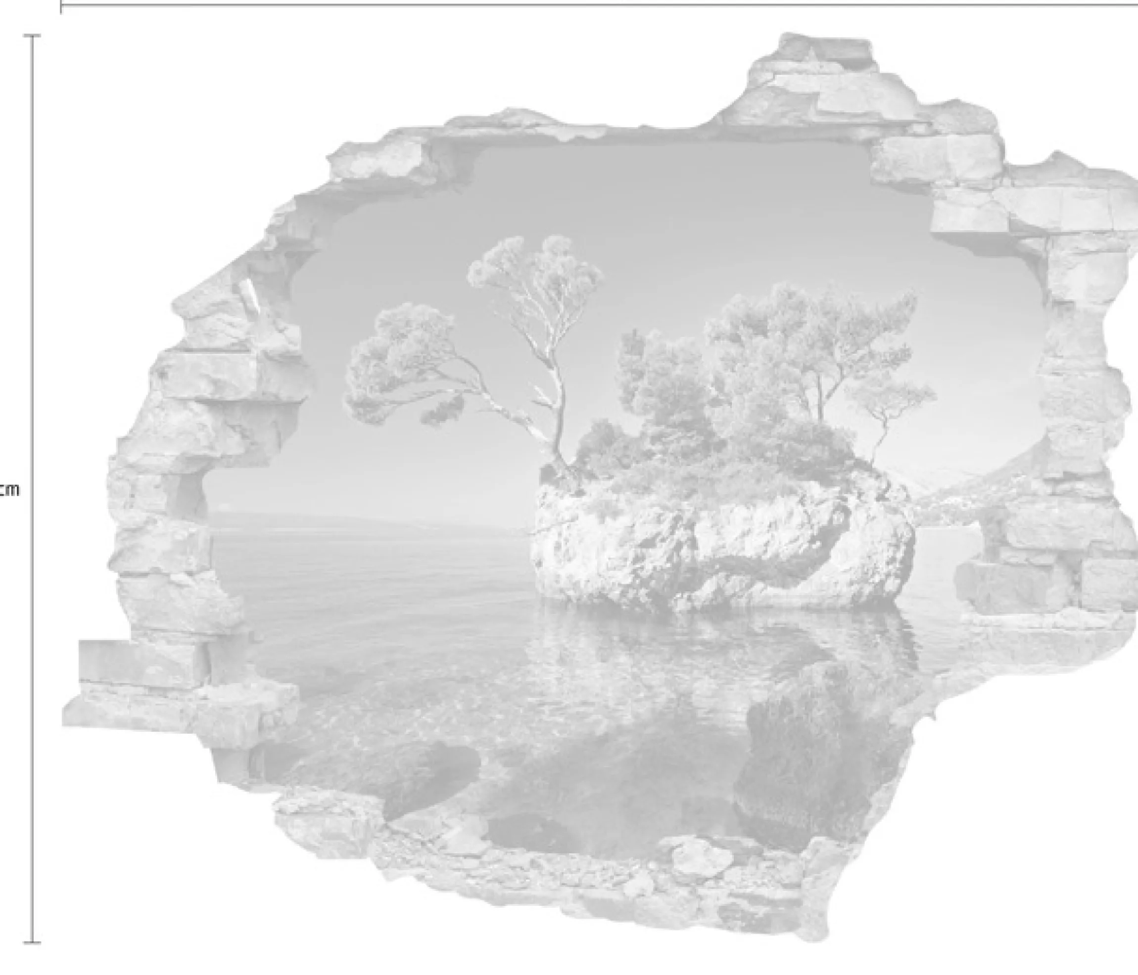 queence Wandtattoo »Insel« Wandsticker, Wandbild, selbstklebend, 3D, Wanddurchbruch