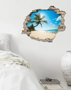 queence Wandtattoo »Paradies« Wandsticker, Wandbild, selbstklebend, 3D, Wanddurchbruch