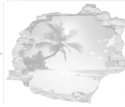 queence Wandtattoo »Paradies« Wandsticker, Wandbild, selbstklebend, 3D, Wanddurchbruch