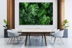 queence XXL-Wandbild »Akustikbild Monstera Blätter Pflanze« Blätter | Blätterbilder | Natur | Pflanzen | Pflanzenbilder 1 Stk. tlg. Einfache Akustiklösung ohne Baumaßnahme, Schalldämmung, Paneele