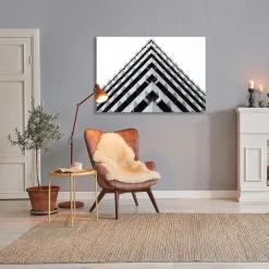 queence XXL-Wandbild »Akustikbild Geometrisch Gebäude« Architektonische Elemente | Formen | Gebäude | Schwarz-Weiß 1 Stk. tlg. Einfache Akustiklösung ohne Baumaßnahme, Schalldämmung, Paneele
