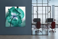queence XXL-Wandbild »Akustikbild Blüte in Türkis« Blumen | Blumenbilder | Natur 1 Stk. tlg. Einfache Akustiklösung ohne Baumaßnahme, Schalldämmung, Paneele