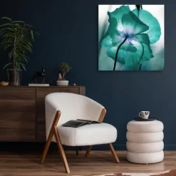 queence XXL-Wandbild »Akustikbild Blüte in Türkis« Blumen | Blumenbilder | Natur 1 Stk. tlg. Einfache Akustiklösung ohne Baumaßnahme, Schalldämmung, Paneele