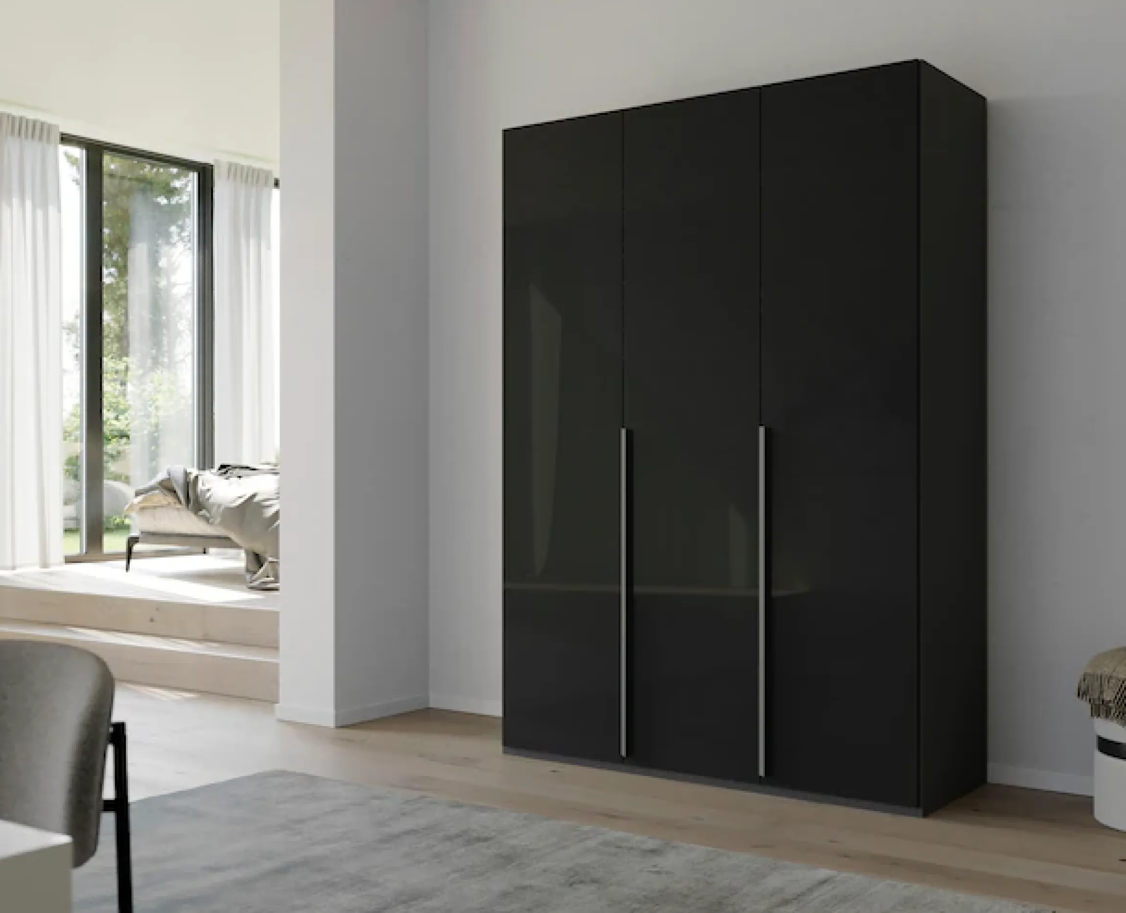 rauch Drehtürenschrank »Kleiderschrank Schrank Garderobe Wäscheschrank PURISMA Glasfront« in den Breiten 151/201/251/301 cm, inkl. SOFT-CLOSE-FUNKTION,schlichte Eleganz, mit umfangreicher Innenausstattung MADE IN GERMANY