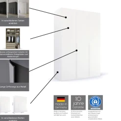 rauch Drehtürenschrank »Kleiderschrank Schrank Garderobe Wäscheschrank PURISMA Glasfront« in den Breiten 151/201/251/301 cm, inkl. SOFT-CLOSE-FUNKTION,schlichte Eleganz, mit umfangreicher Innenausstattung MADE IN GERMANY
