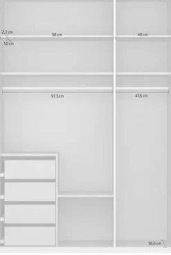 rauch Drehtürenschrank »Kleiderschrank Schrank Garderobe Wäscheschrank SKAT MERIDIAN« Breiten 151/201/251/301, Höhen 223/235 cm, inkl. SOFT-CLOSE-FUNKTION,mit Schubladeneinsatz, Wäscheeinteilung, Innenspiegel MADE IN GERMANY