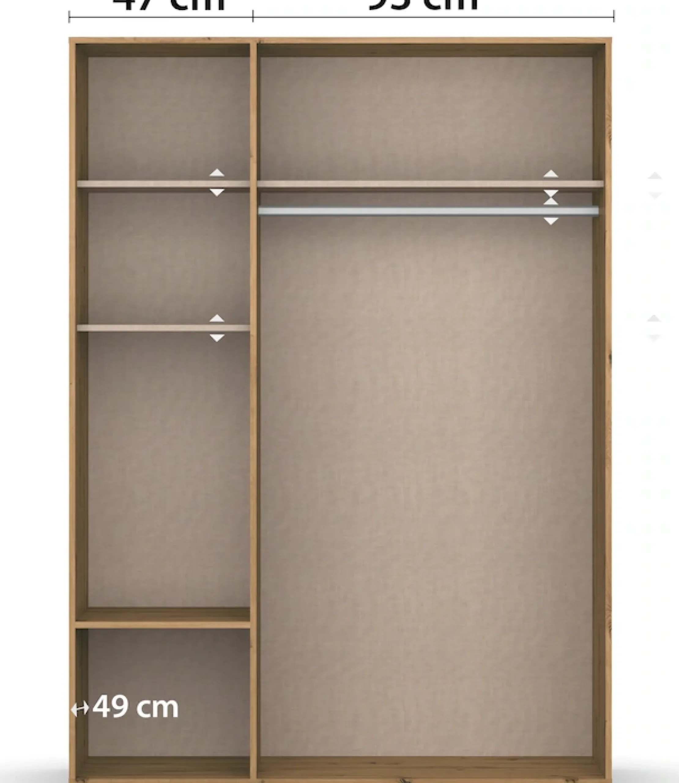 rauch Drehtürenschrank »Kleiderschrank Schrank Garderobe Wäscheschrank NARAI mit Schubladen« in 3 verschiedenen Ausstattungen BASIC/CLASSIC/PREMIUM,Griffausfräsungen für eine grifflose Optik TOPSELLER MADE IN GERMANY