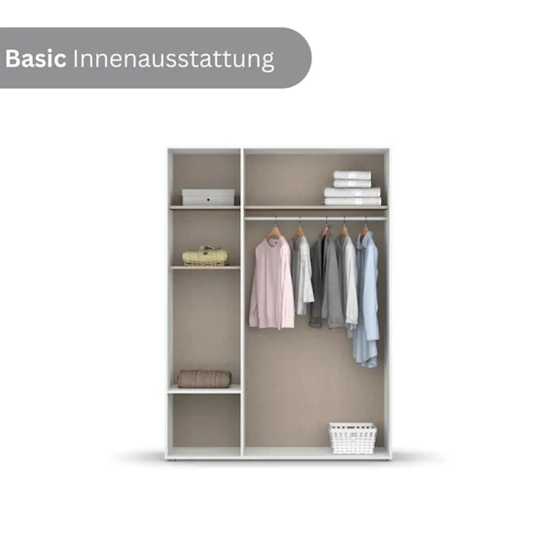 rauch Drehtürenschrank »Kleiderschrank Schrank Garderobe Wäscheschrank NARAI mit Schubladen« in 3 verschiedenen Ausstattungen BASIC/CLASSIC/PREMIUM,Griffausfräsungen für eine grifflose Optik TOPSELLER MADE IN GERMANY