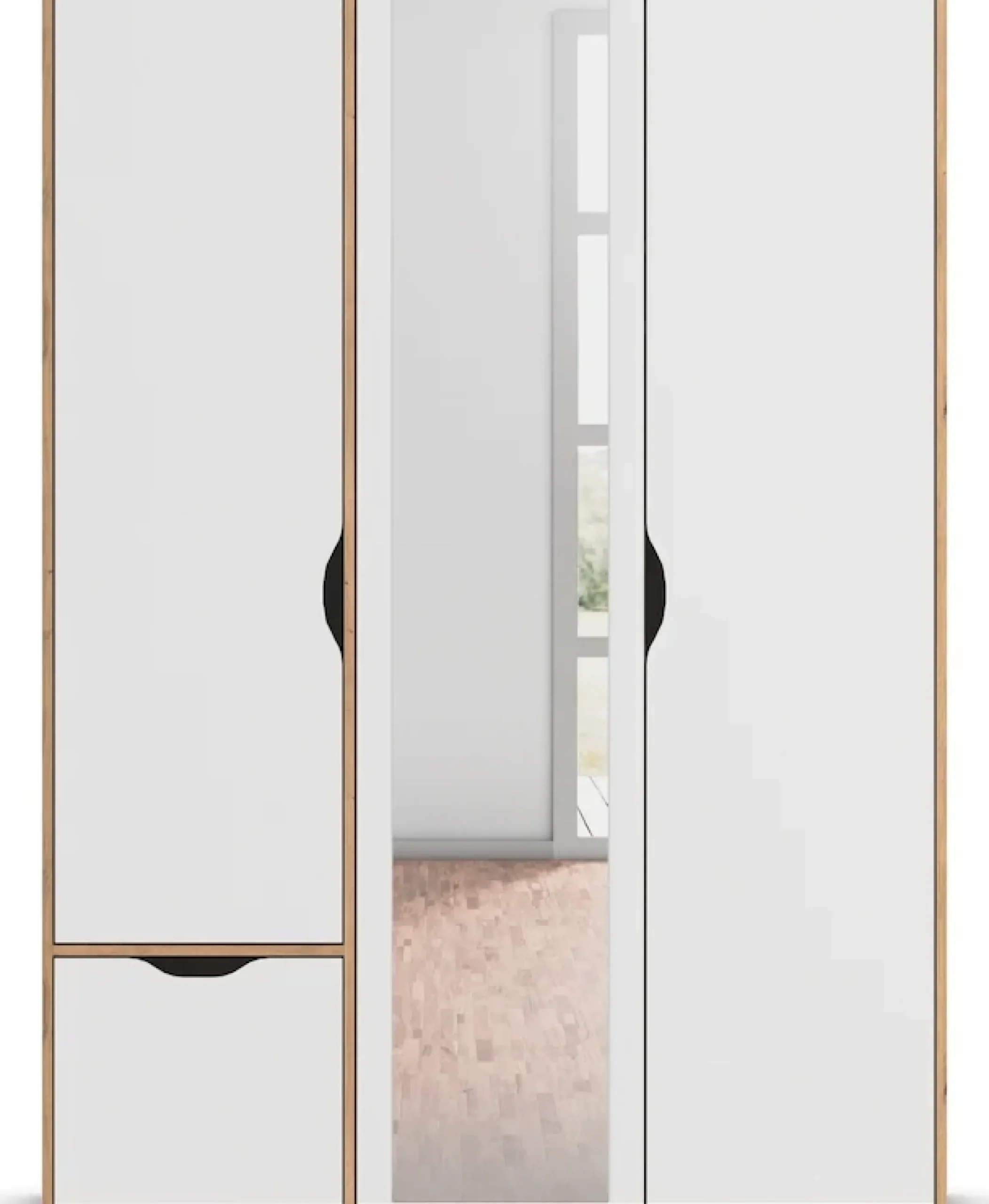 rauch Drehtürenschrank »Kleiderschrank Schrank Garderobe Wäscheschrank NARAI mit Schubladen« in 3 verschiedenen Ausstattungen BASIC/CLASSIC/PREMIUM,Griffausfräsungen für eine grifflose Optik TOPSELLER MADE IN GERMANY
