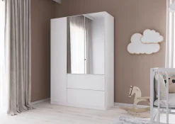 rauch Drehtürenschrank »Kleiderschrank Schrank Garderobe Wäscheschrank Schlafzimmer JOEL« in 3 verschiedenen Ausstattungen BASIC/CLASSIC/PREMIUM,mit zwei Schubladen, mit Push-to-Open Funktion MADE IN GERMANY