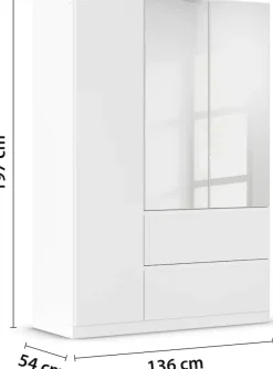 rauch Drehtürenschrank »Kleiderschrank Schrank Garderobe Wäscheschrank Schlafzimmer JOEL« in 3 verschiedenen Ausstattungen BASIC/CLASSIC/PREMIUM,mit zwei Schubladen, mit Push-to-Open Funktion MADE IN GERMANY