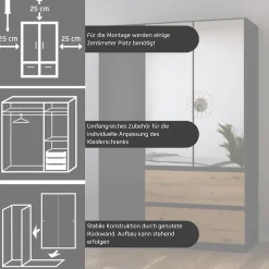 rauch Drehtürenschrank »Kleiderschrank Schrank Garderobe Wäscheschrank Schlafzimmer JOEL« in 3 verschiedenen Ausstattungen BASIC/CLASSIC/PREMIUM,mit zwei Schubladen, mit Push-to-Open Funktion MADE IN GERMANY