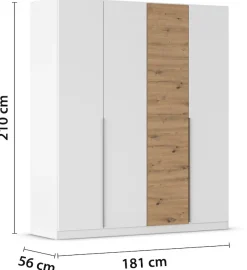 rauch Drehtürenschrank »Kleiderschrank Schrank Garderobe Wäscheschrank Schlafzimmer BELLEZZA« inkl. Schubkasteneinsatz, Wäscheeinteilung und weiterem Zubehör