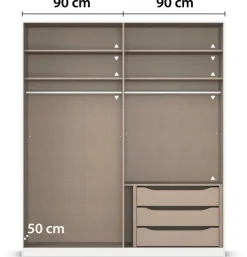 rauch Drehtürenschrank »Kleiderschrank Schrank Garderobe Wäscheschrank Schlafzimmer BELLEZZA« inkl. Schubkasteneinsatz, Wäscheeinteilung und weiterem Zubehör