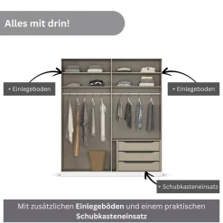 rauch Drehtürenschrank »Kleiderschrank Schrank Garderobe Wäscheschrank Schlafzimmer BELLEZZA« inkl. Schubkasteneinsatz, Wäscheeinteilung und weiterem Zubehör