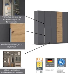 rauch Drehtürenschrank »Kleiderschrank Schrank Garderobe Wäscheschrank Schlafzimmer BELLEZZA« inkl. Schubkasteneinsatz, Wäscheeinteilung und weiterem Zubehör