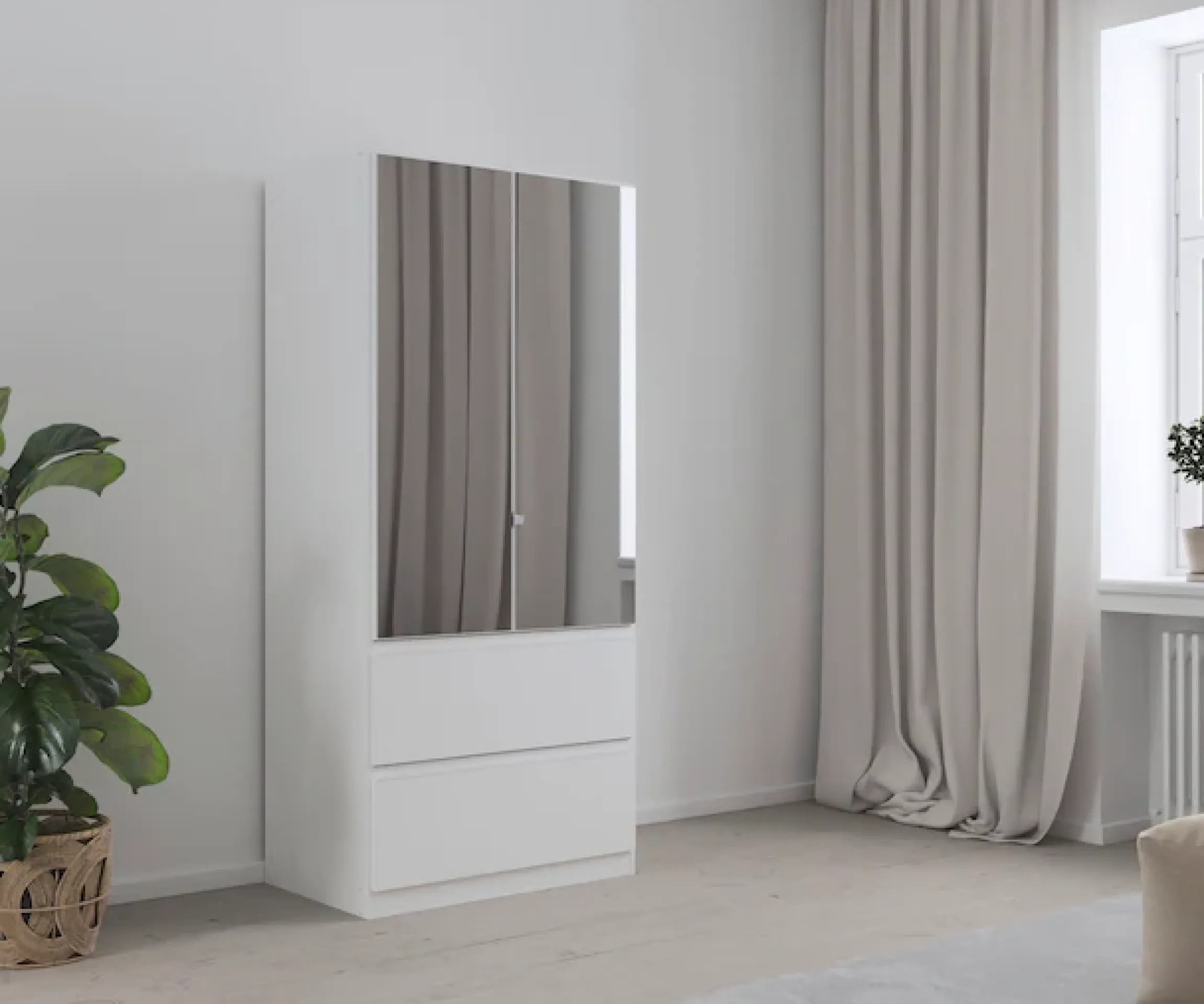 rauch Drehtürenschrank »Kleiderschrank Schrank Garderobe COSTA in den Breiten 91/136/181 cm« in 3 Ausstattungen BASIC/CLASSIC/PREMIUM,mit Spiegel, grifflose Front und Push-to-Open Funktion MADE IN GERMANY