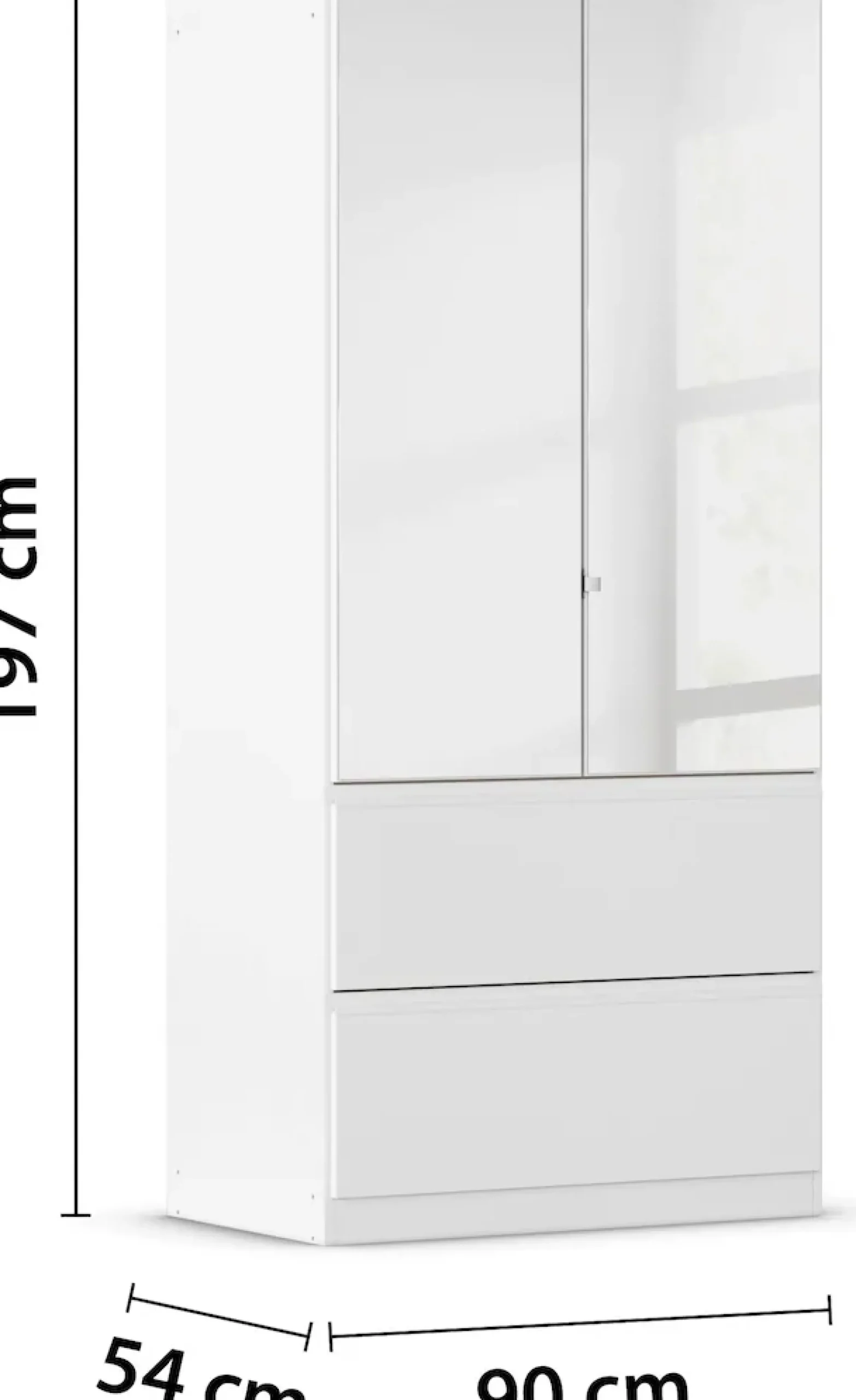 rauch Drehtürenschrank »Kleiderschrank Schrank Garderobe COSTA in den Breiten 91/136/181 cm« in 3 Ausstattungen BASIC/CLASSIC/PREMIUM,mit Spiegel, grifflose Front und Push-to-Open Funktion MADE IN GERMANY