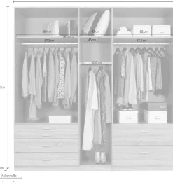 rauch Drehtürenschrank »Kleiderschrank Schrank Garderobe Wäscheschrank WILDBERG« Breiten 230/275 cm, Höhen 212/231 cm,mit 6 Schubladen, obere Schublade mit Holz-Einteilung MADE IN GERMANY