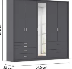 rauch Drehtürenschrank »Kleiderschrank Schrank Garderobe Wäscheschrank WILDBERG« Breiten 230/275 cm, Höhen 212/231 cm,mit 6 Schubladen, obere Schublade mit Holz-Einteilung MADE IN GERMANY