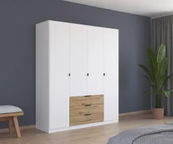 rauch Drehtürenschrank »Kleiderschrank Schrank Garderobe Schlafzimmerschrank DAVOA« mit farblich abgesetzten Schubkästen in Eiche Artisan MADE IN GERMANY