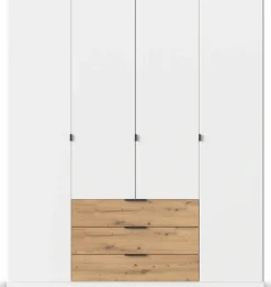 rauch Drehtürenschrank »Kleiderschrank Schrank Garderobe Schlafzimmerschrank DAVOA« mit farblich abgesetzten Schubkästen in Eiche Artisan MADE IN GERMANY
