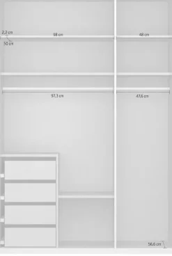 rauch Drehtürenschrank »Kleiderschrank Schrank Garderobe Wäscheschrank SKAT PURE« Breiten 151/201/251/301, Höhen 223/235 cm, inkl. SOFT-CLOSE-FUNKTION,elegante Griffstangen und praktischer Innenausstattung MADE IN GERMANY