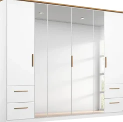 rauch Drehtürenschrank »Kleiderschrank Schrank Garderobe Wäscheschrank Schlafzimmer CARLSSON« Breiten: 225/270 cm, Höhe 210 cm,4 Schubladen, Griffe aus massiver Eiche, viel Stauraum MADE IN GERMANY
