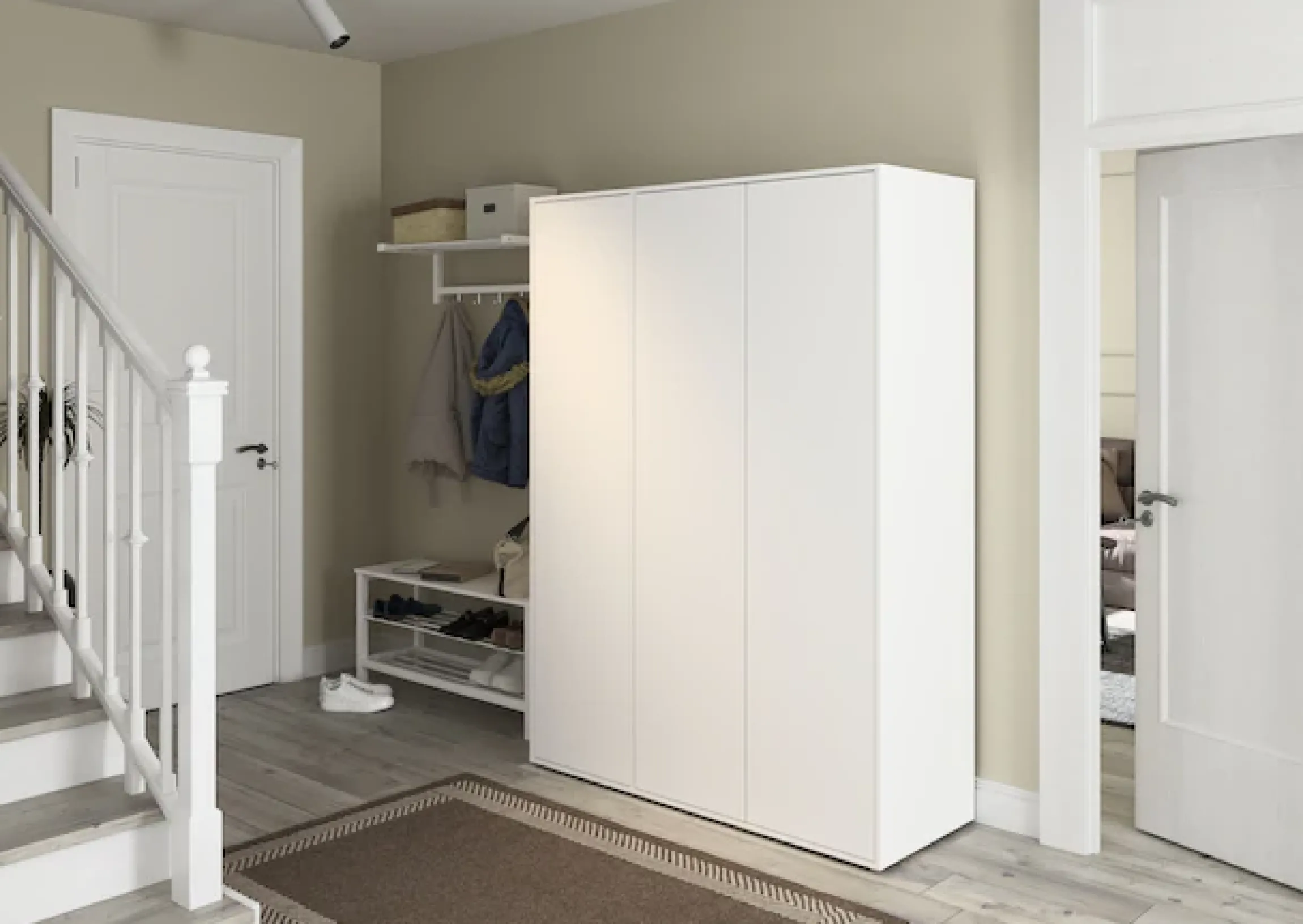 rauch Drehtürenschrank »Kleiderschrank Schrank Garderobe Wäscheschrank NABILA viel Stauraum« in 3 verschiedenen Ausstattungen BASIC/CLASSIC/PREMIUM,in 2 Breiten mit Push-to-Open Funktion TOPSELLER MADE IN GERMANY