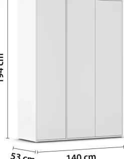 rauch Drehtürenschrank »Kleiderschrank Schrank Garderobe Wäscheschrank NABILA viel Stauraum« in 3 verschiedenen Ausstattungen BASIC/CLASSIC/PREMIUM,in 2 Breiten mit Push-to-Open Funktion TOPSELLER MADE IN GERMANY