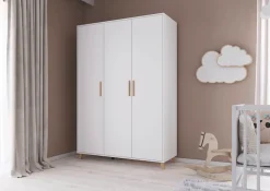 rauch Drehtürenschrank »Kleiderschrank Schrank Garderobe SHINJO Breiten 93/140/187 cm« in 3 verschiedenen Ausstattungen BASIC/CLASSIC/PREMIUM,Griffe und Füße aus Massivholz, viel Stauraum MADE IN GERMANY